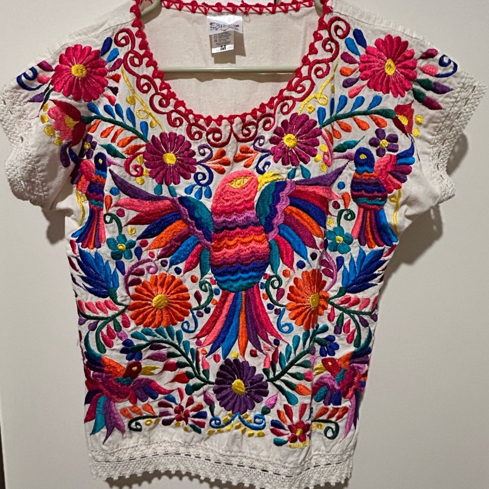 Colorful Embroidered Women's Top